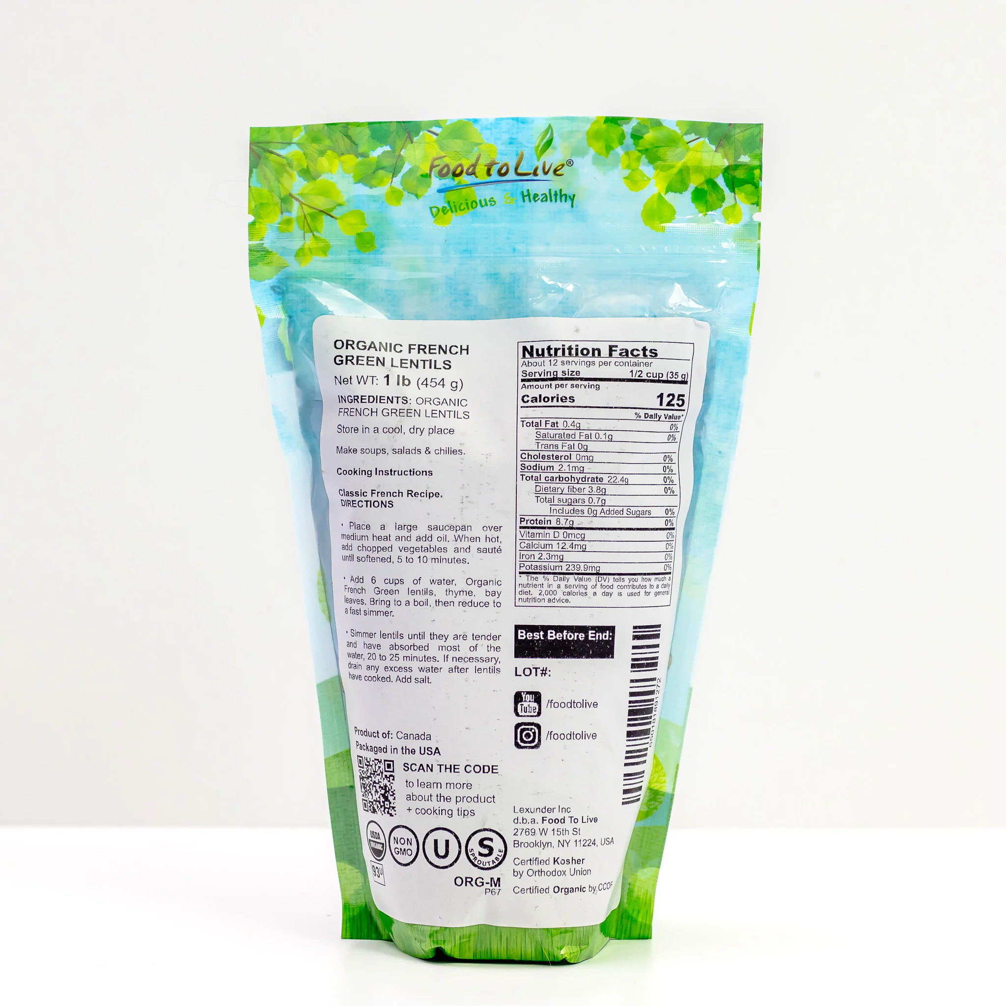 French Green Lentils, Organic - Image 4