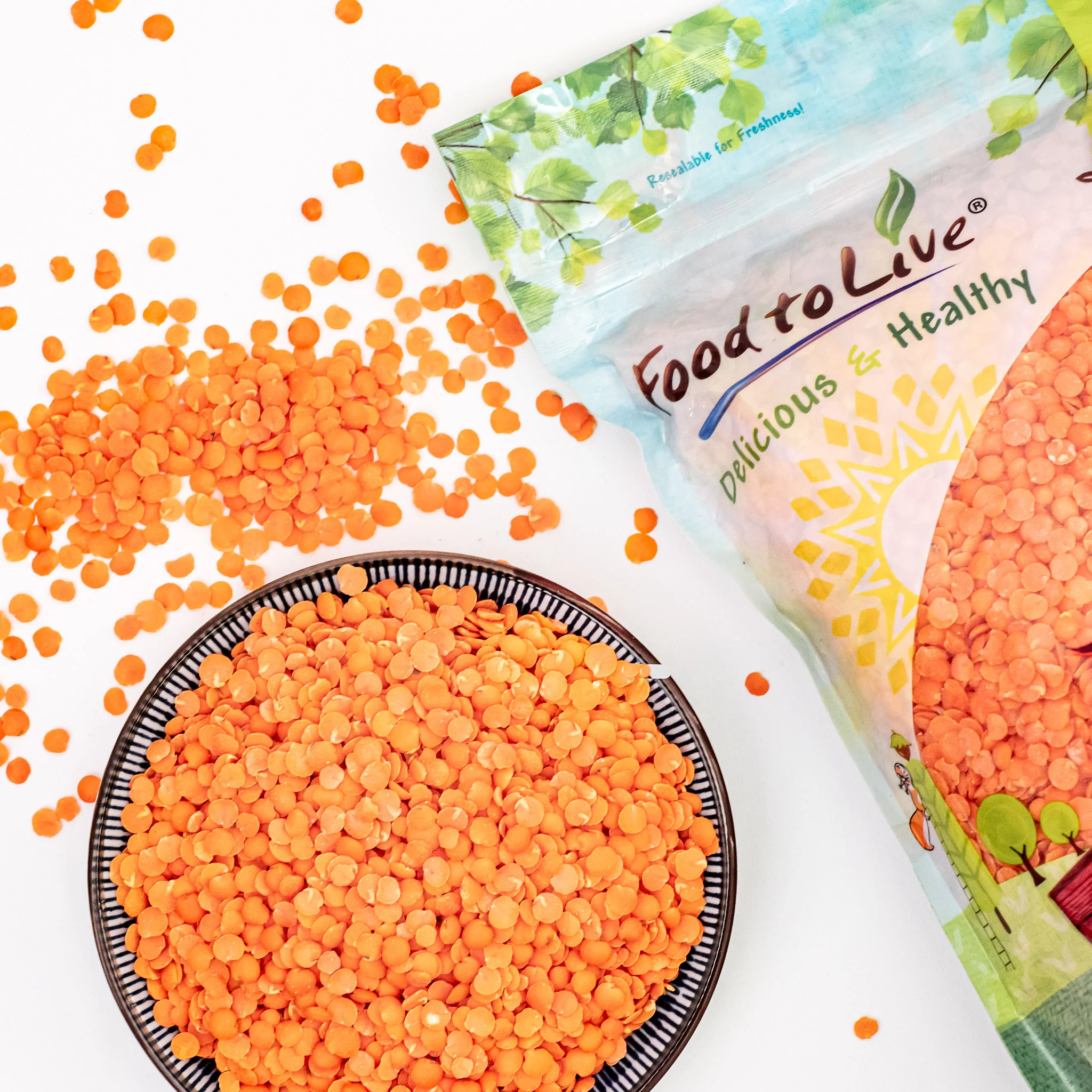 Red Split Lentils, Organic - Image 2