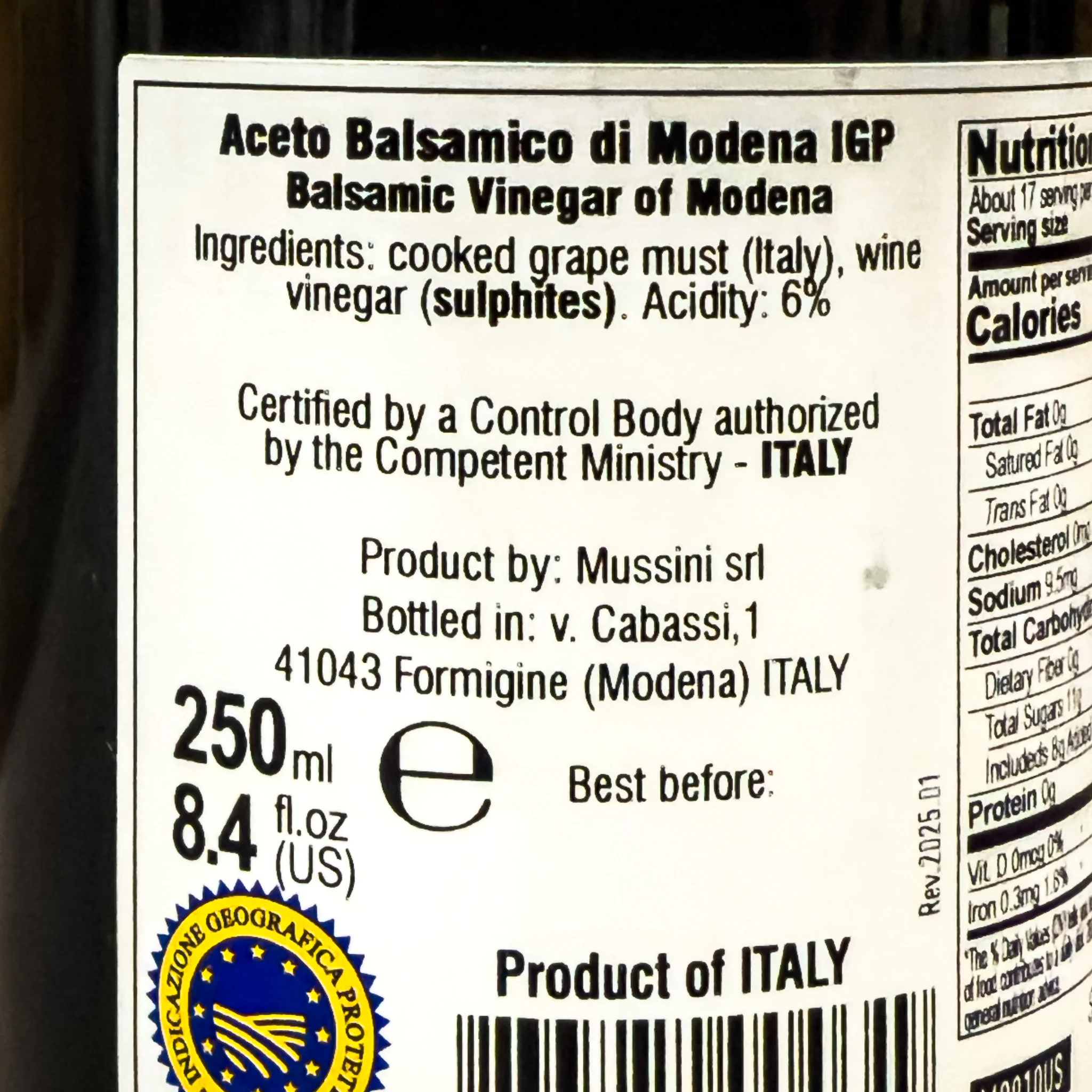 Mussini Balsamic Vinegar of Modena PGI 3 Gold Medals - Image 2